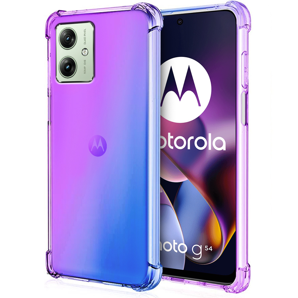 Fallfeste Schutzhülle Mit Farbverlauf Für Motorola Moto G54 5g, Lila/blau