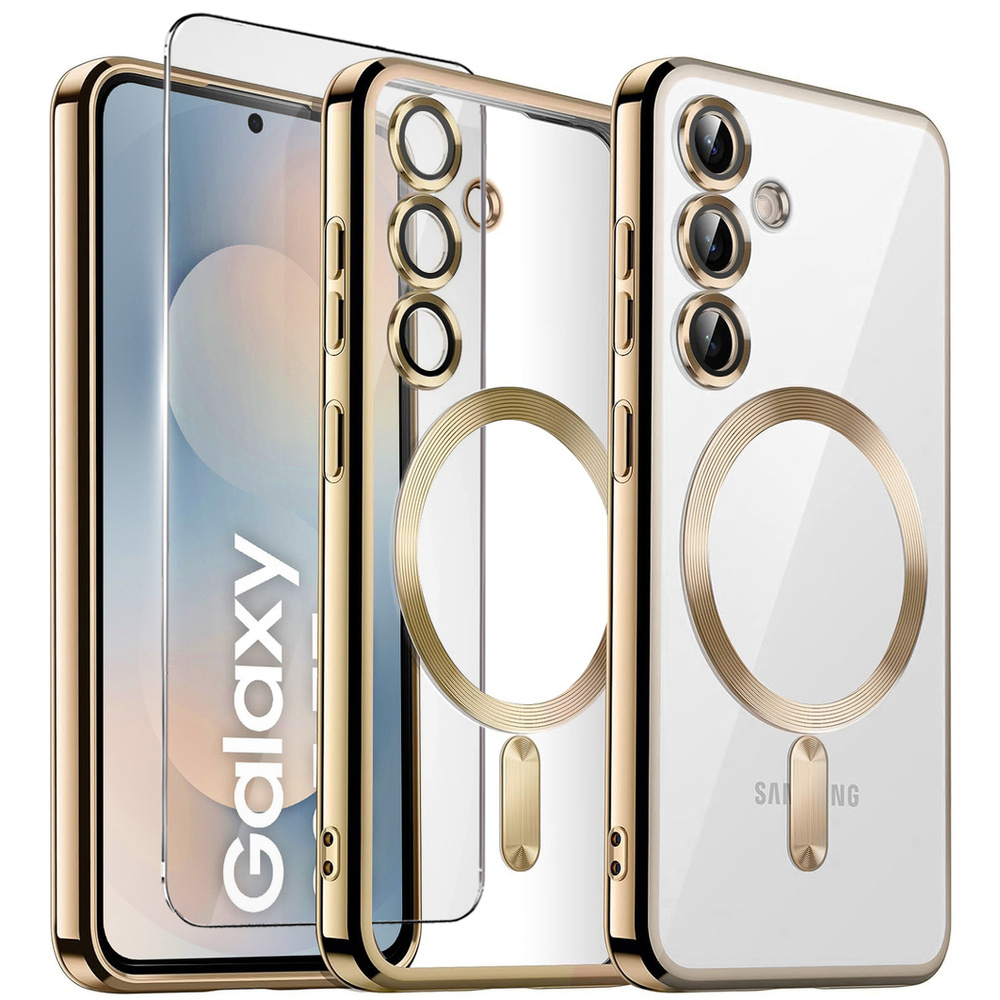 Samsung Galaxy S25 Fe Hüllenset, Electro Magsafe, Gold + Displayschutzfolie