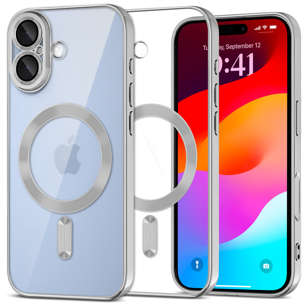 Iphone 17 Electro Magsafe Hüllenset – Silber + Displayschutzfolie