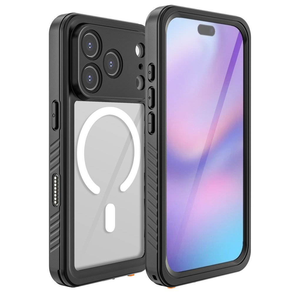 Ip68 Wasserdichte Hülle Für Iphone 17 Pro, Redpepper, Mit Magsafe, Transparent Mit Schwarzem Rahmen