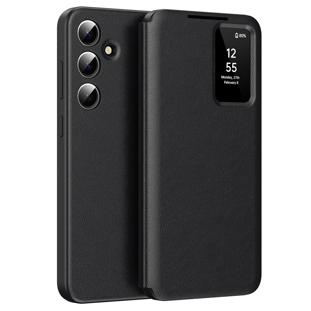 Samsung Galaxy A55 5g Flip Case – Schwarz, Smart View Wallet Mit Kartenfach