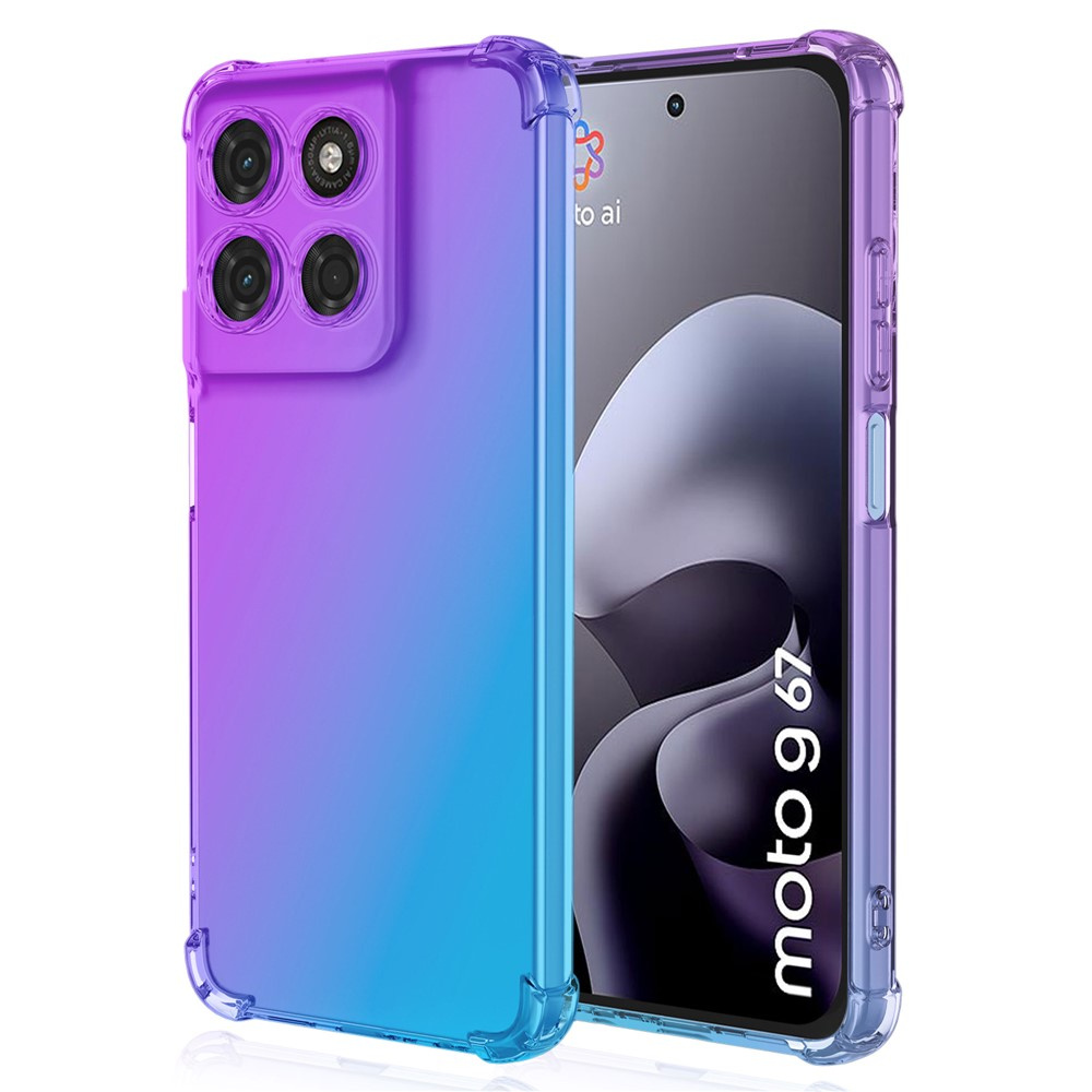 Fallfeste Schutzhülle Mit Farbverlauf Für Motorola Moto G77 / G67, Lila / Blau