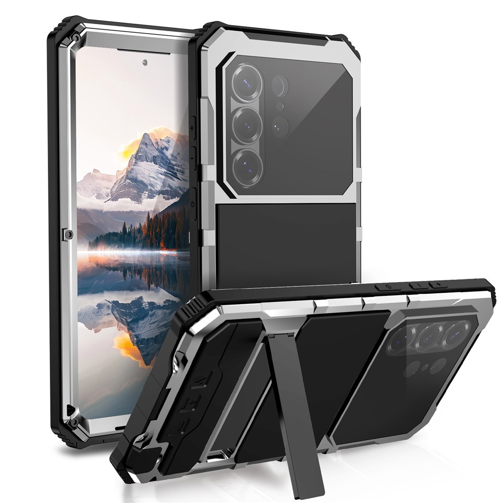 Gepanzertes Gehäuse Für Samsung Galaxy S26 Ultra, R-just, Mit Glaskameraschutz, Silber
