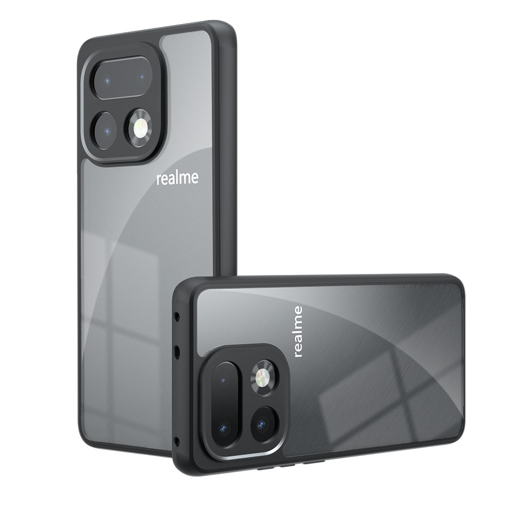 Realme 16 Pro Fusion Hybrid-hülle, Transparent Mit Schwarzem Rahmen