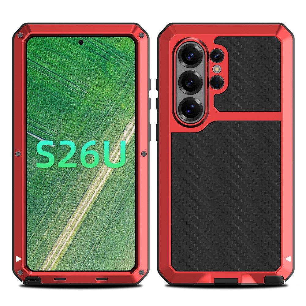 Gepanzerte Schutzhülle Für Samsung Galaxy S26 Ultra, Mit Integriertem Glas, Rot