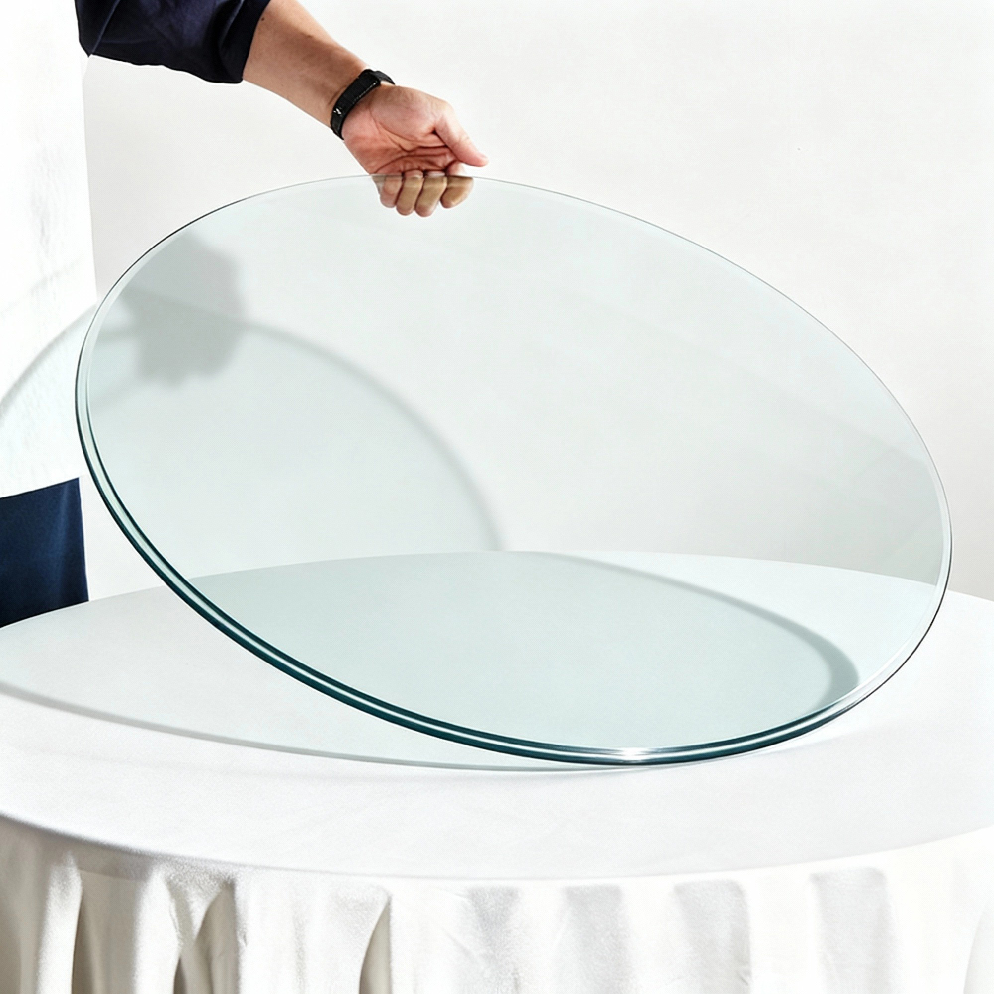 Runde Tischplatte Aus Vorgespanntem Glas, Ø 76 Cm, 0,72 Cm Stark
