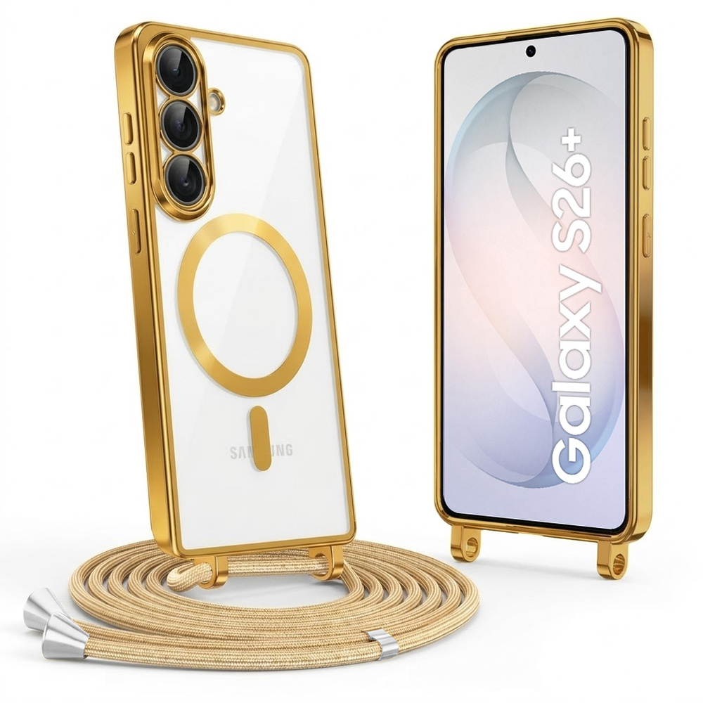 Schutzhülle Für Samsung Galaxy S26 Plus, Electro Magsafe, Gold + Trageband