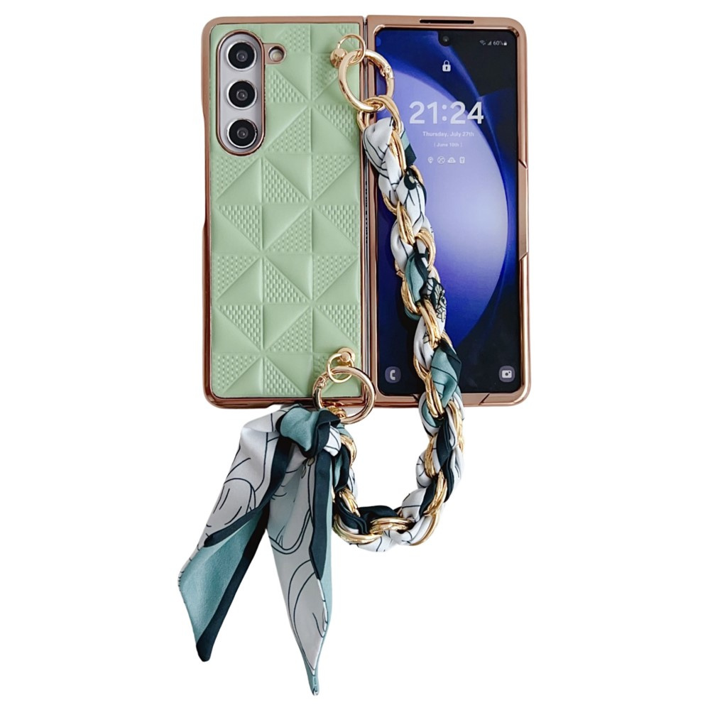 Samsung Galaxy Z Fold6 5g Grid Lederhülle, Hellgrün