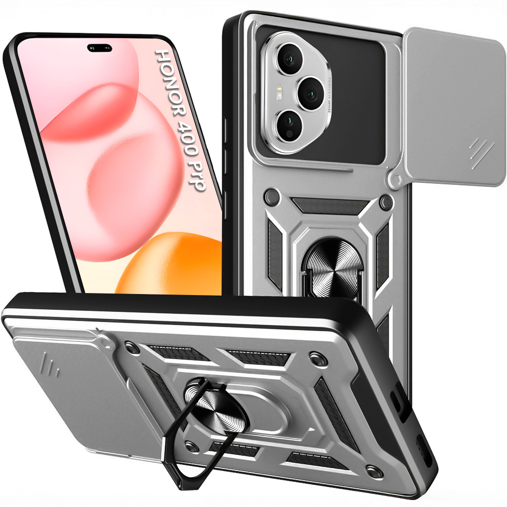 Gepanzertes Gehäuse Für Honor 400 Pro 5g, Camshield Slide, Silber