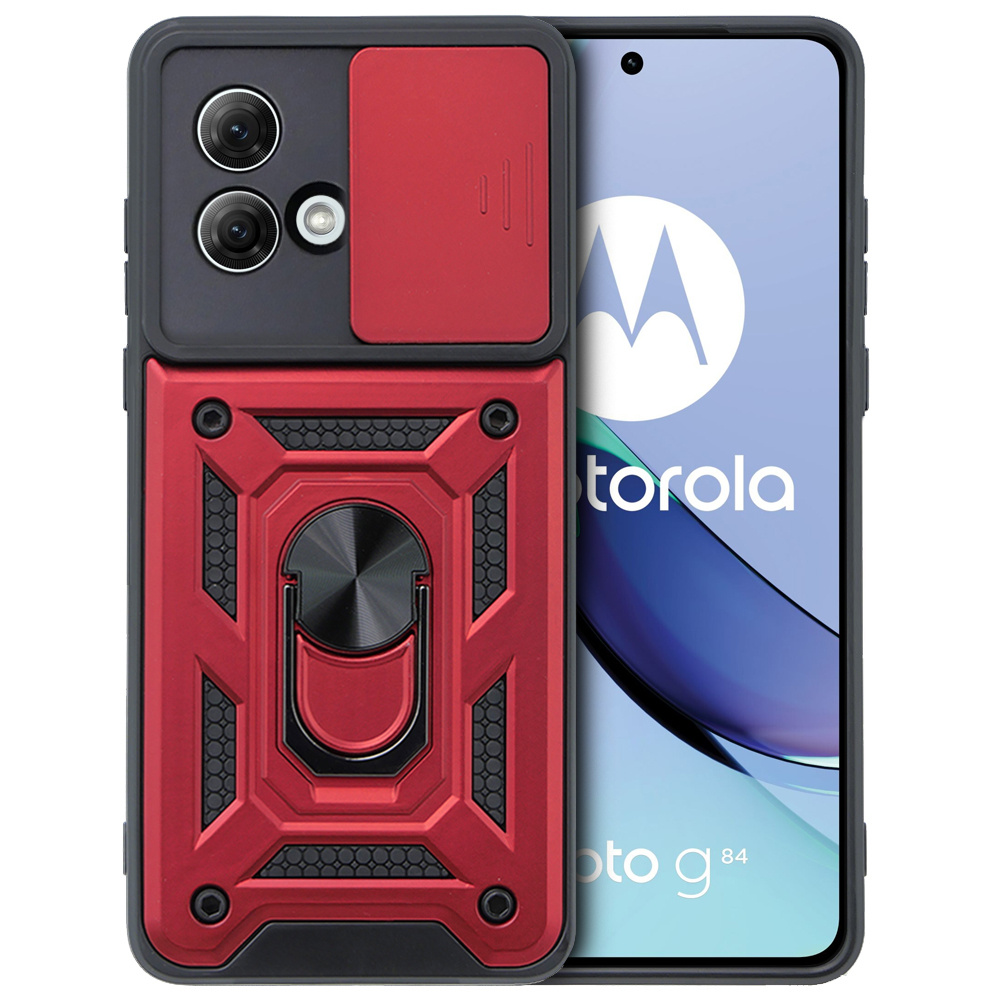 Gepanzerte Schutzhülle Für Motorola Moto G84 5g, Camshield Slide, Rot