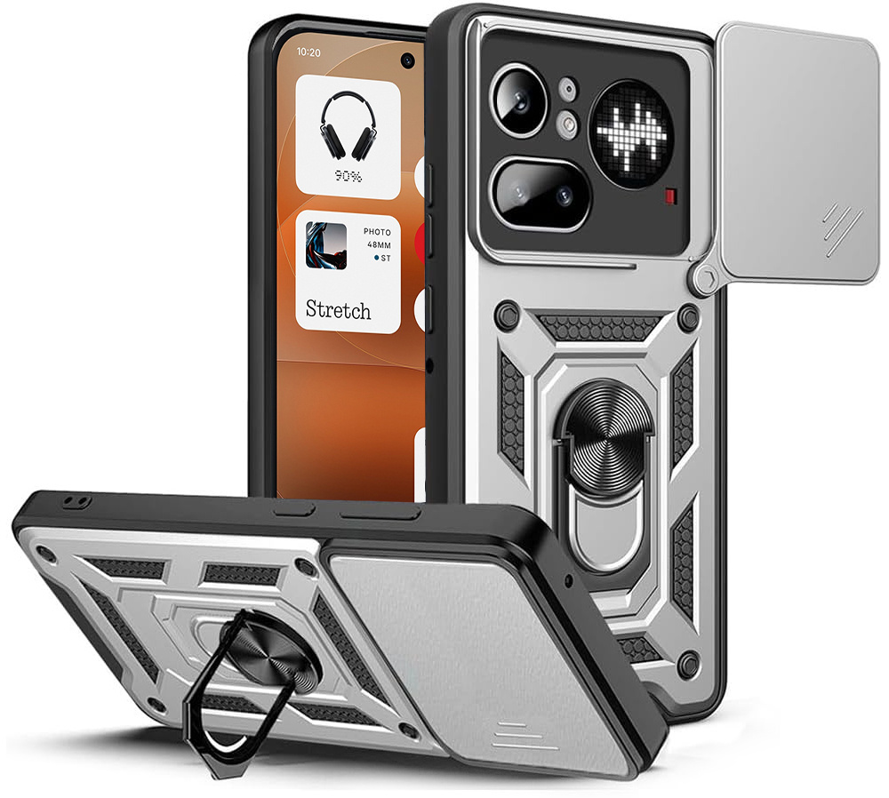Gepanzertes Gehäuse Für Nothing Phone (4a) Pro, Camshield Slide, Silber