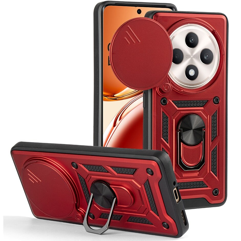 Gepanzertes Gehäuse Für Oppo Reno 12fs / 12f, Camshield Slide, Rot