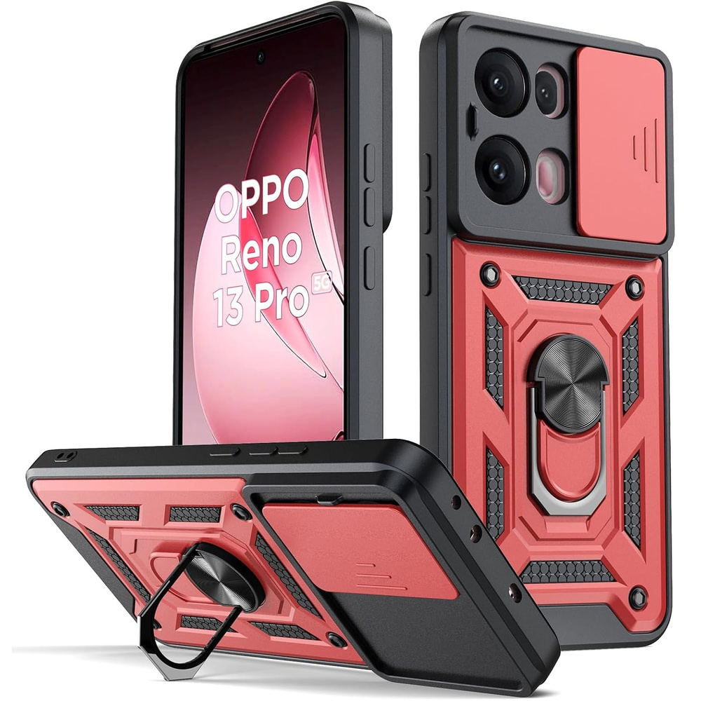Gepanzertes Gehäuse Für Oppo Reno 13 Pro, Camshield Slide, Rot