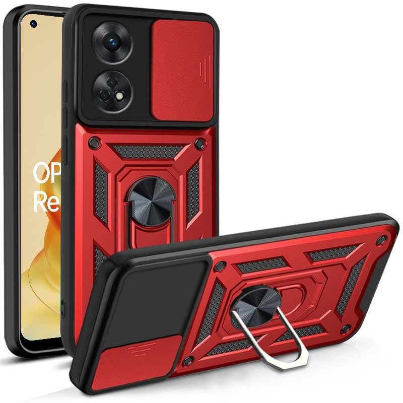 Gepanzertes Gehäuse Für Oppo Reno8 T, Camshield Slide, Rot