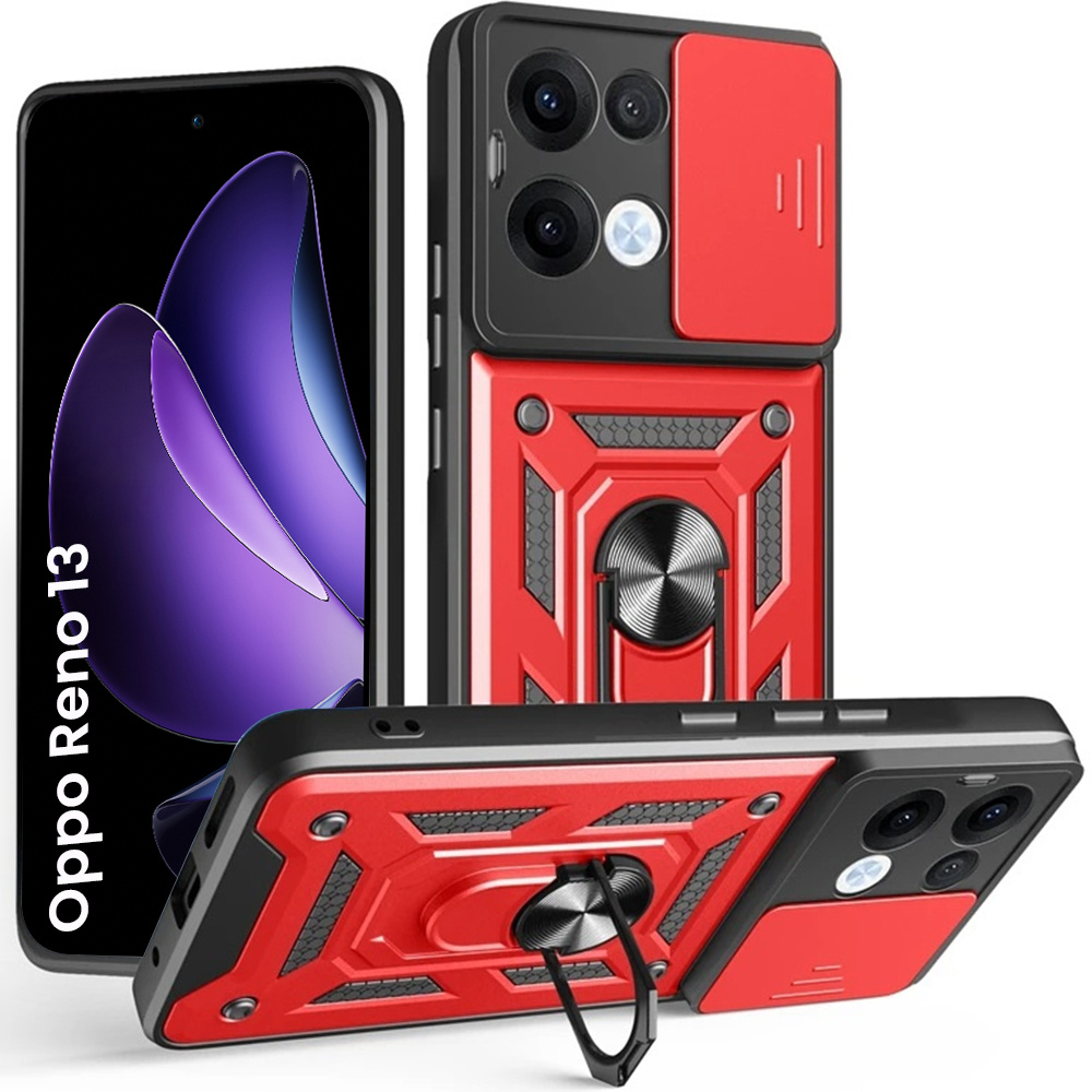 Gepanzerte Schutzhülle Für Oppo Reno 13, Camshield Slide, Rot
