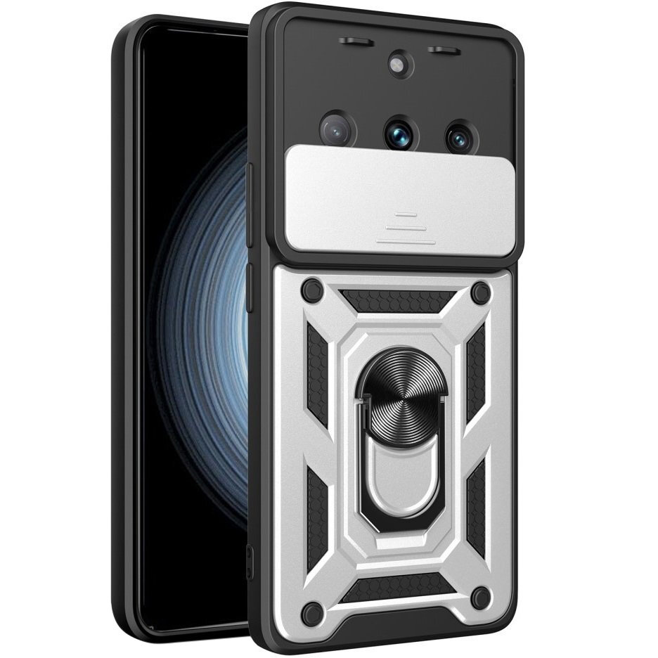 Gepanzerte Schutzhülle Für Realme 11 Pro 5g / 11 Pro+ 5g, Camshield Slide, Silber