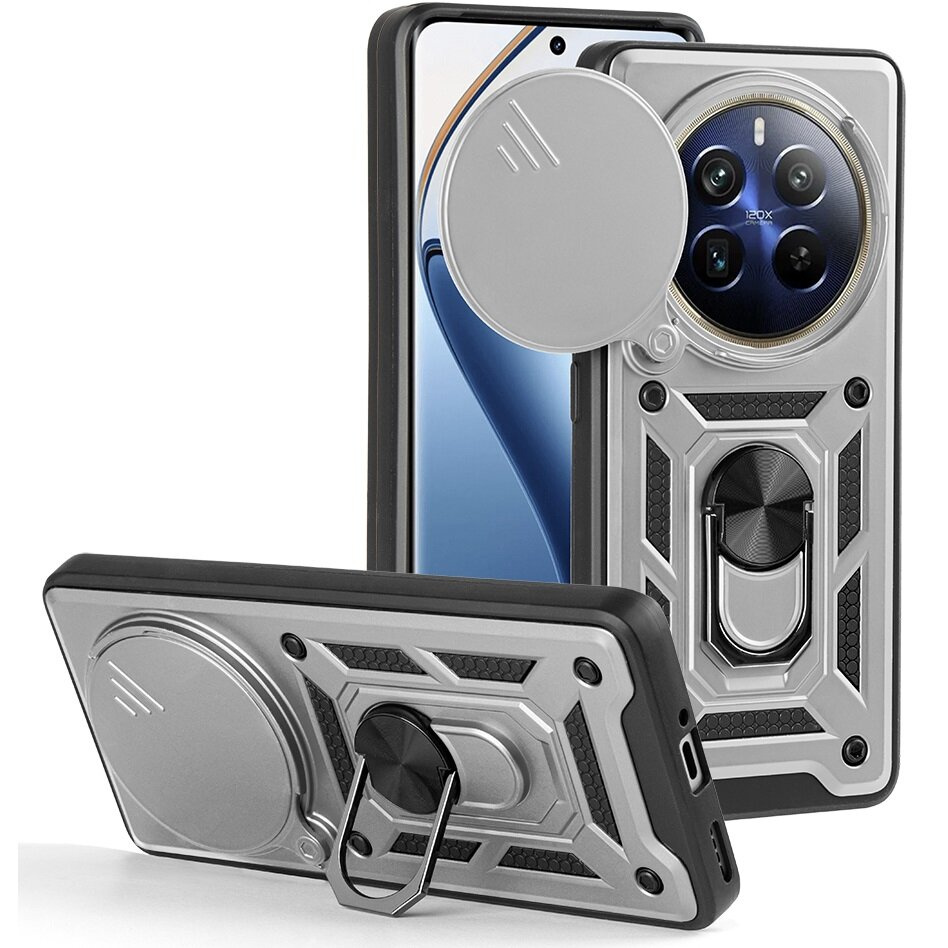 Gepanzerte Schutzhülle Für Realme 12 Pro 5g / 12 Pro+ 5g, Camshield Slide, Silber