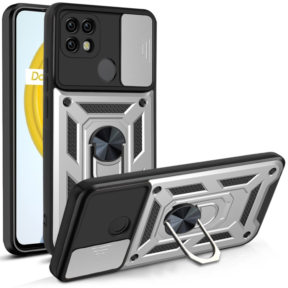 Gepanzertes Gehäuse Für Realme C21, Camshield Slide, Silber