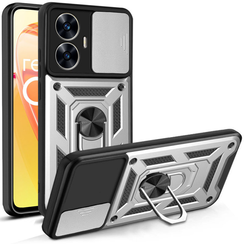 Gepanzertes Gehäuse Für Realme C55, Camshield Slide, Silber