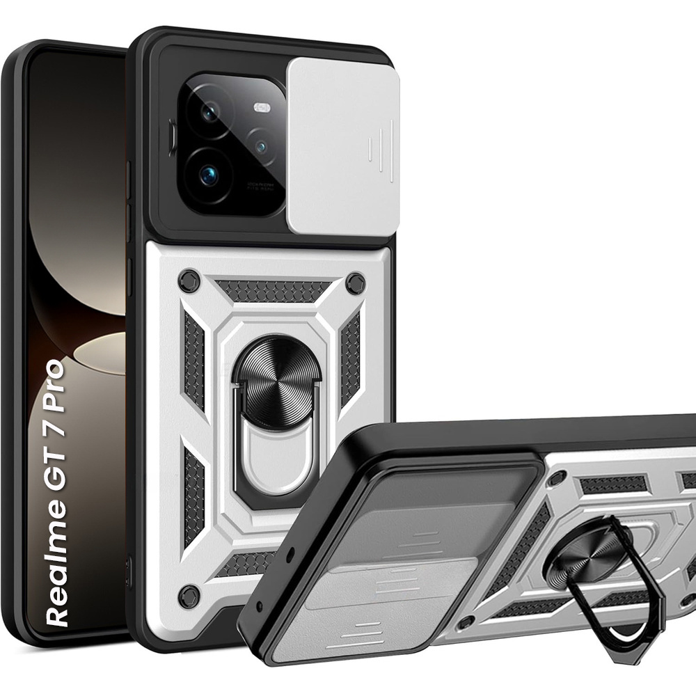 Realme Gt 7 Pro Schutzhülle, Camshield-schieber, Silber