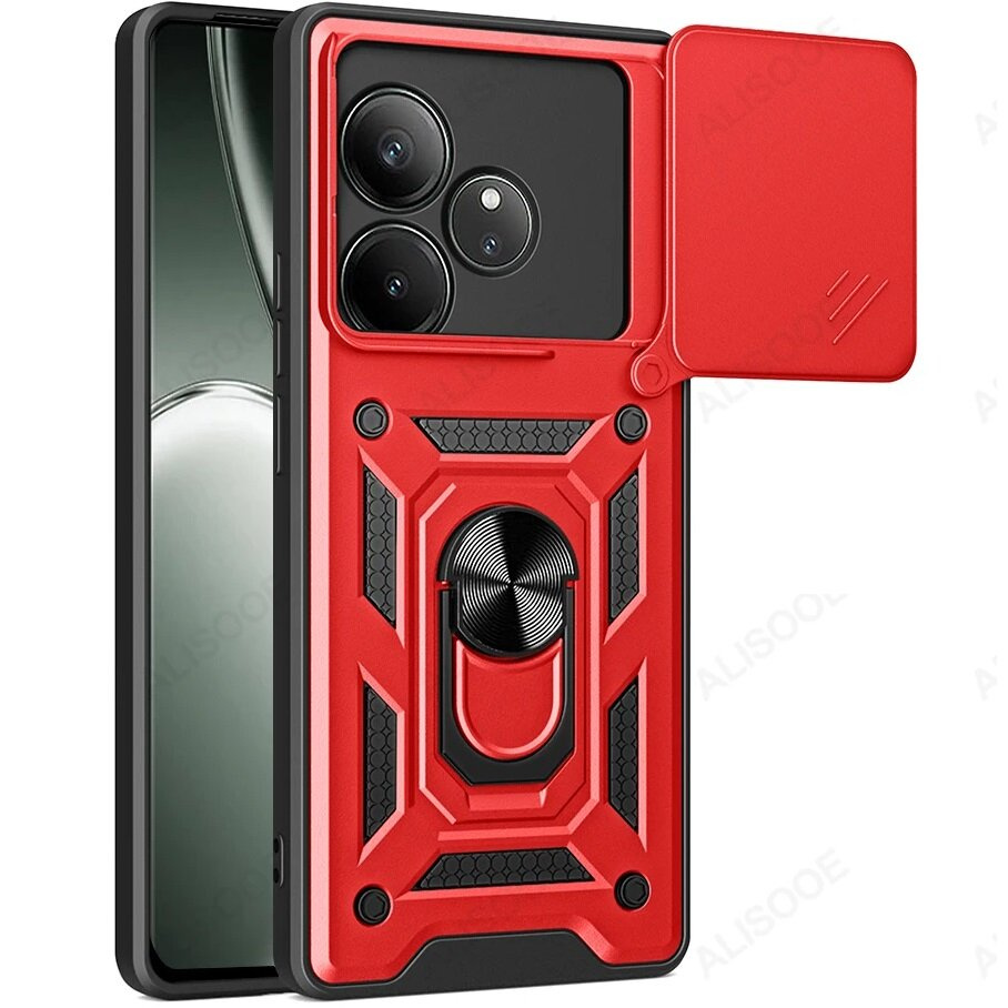 Gepanzerte Schutzhülle Für Realme Gt 6 / 6t, Camshield Slide, Rot
