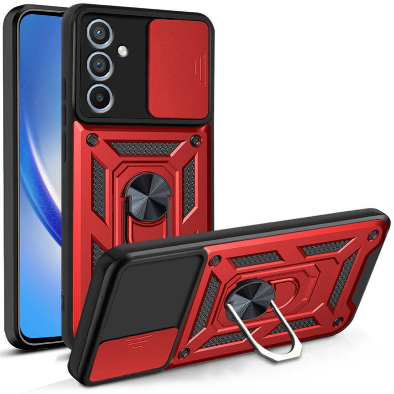 Gepanzerte Schutzhülle Für Samsung Galaxy M34, Camshield Slide, Rot