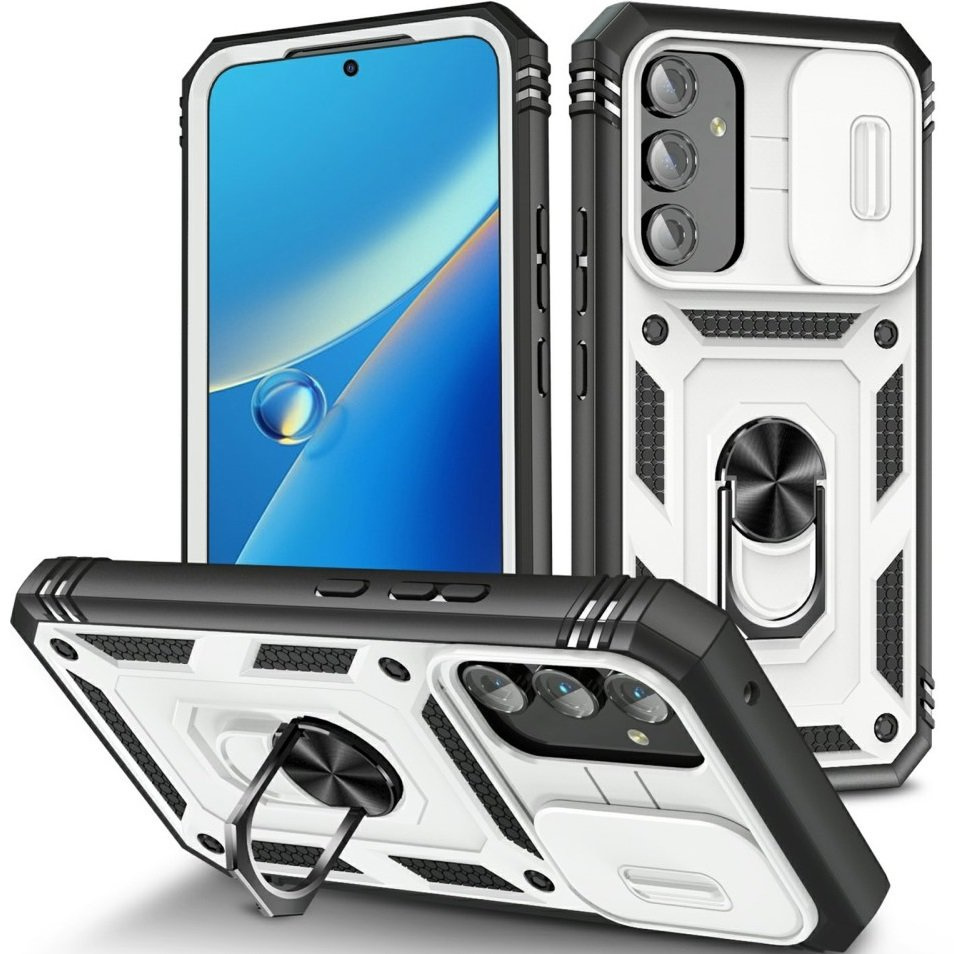 Schutzhülle Mit Camshield Slide Für Samsung Galaxy A54 5g, Weiß/schwarz