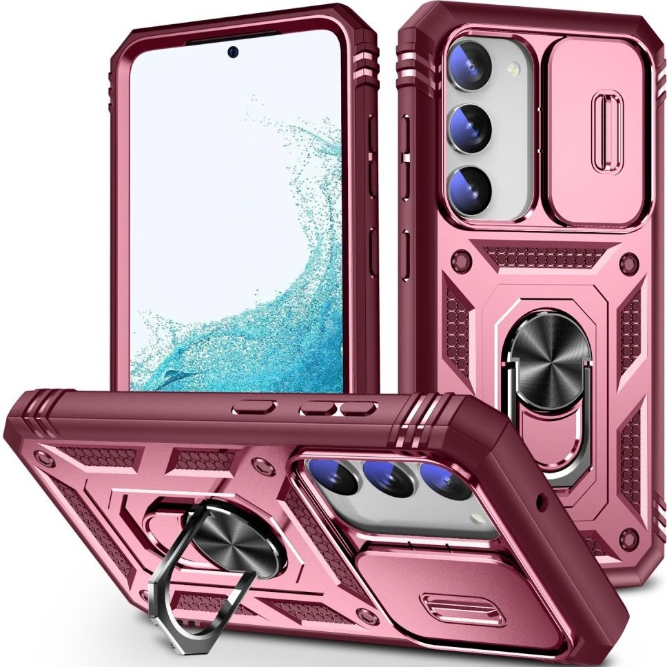 Gepanzerte Schutzhülle Für Samsung Galaxy S23 Plus, Camshield Slide, Pink/rot