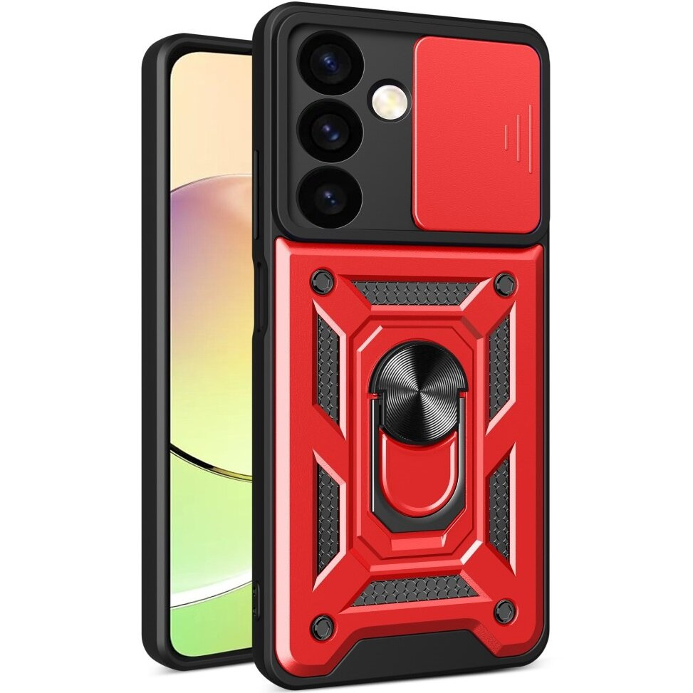 Schutzhülle Mit Schutzfunktion Für Samsung Galaxy S24+ Plus, Camshield Slide, Rot