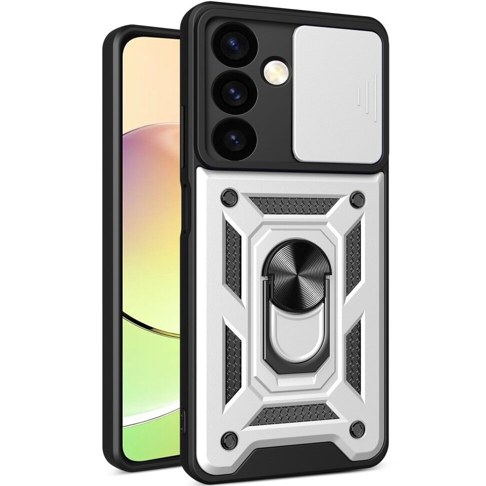 Gepanzerte Schutzhülle Für Samsung Galaxy S24, Camshield Slide, Silber