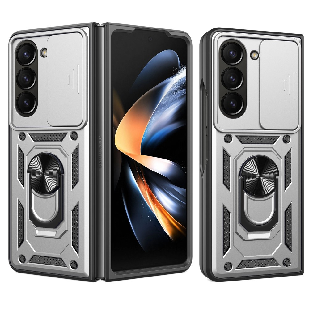 Gepanzerte Schutzhülle Für Samsung Galaxy Z Fold5 5g, Camshield Slide, Silber
