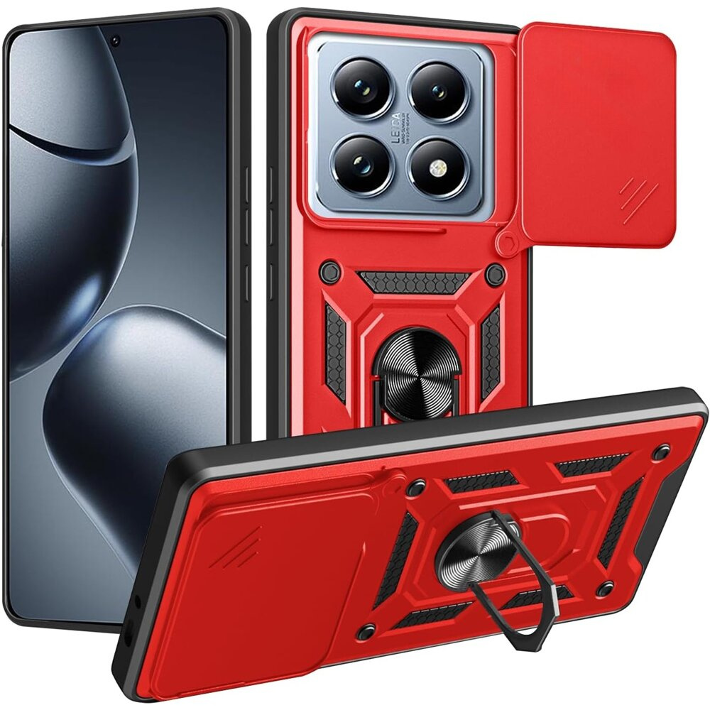 Schutzhülle Mit Schutzfunktion Für Xiaomi 14t Pro, Camshield Slide, Rot