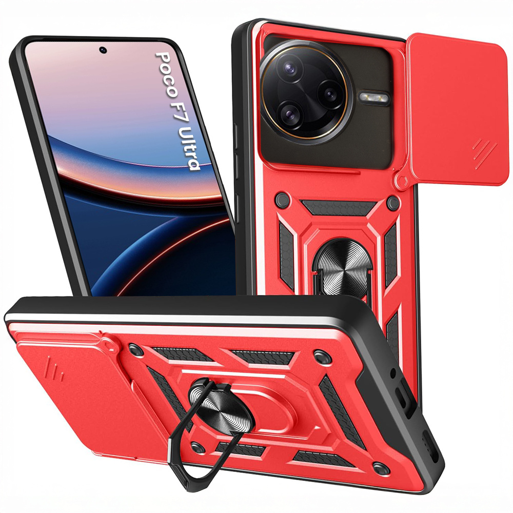 Schutzhülle Mit Schutzfunktion Für Xiaomi Poco F7 Ultra, Camshield Slide, Rot