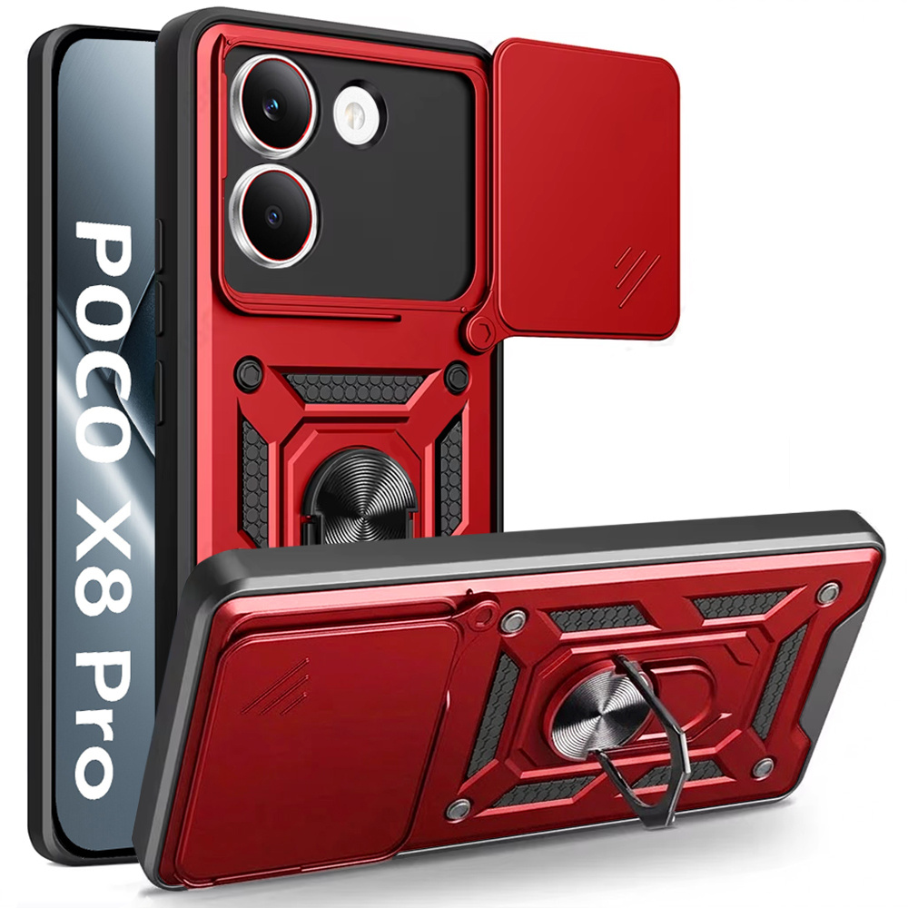 Schutzhülle Mit Schutzfunktion Für Xiaomi Poco X8 Pro, Camshield Slide, Rot