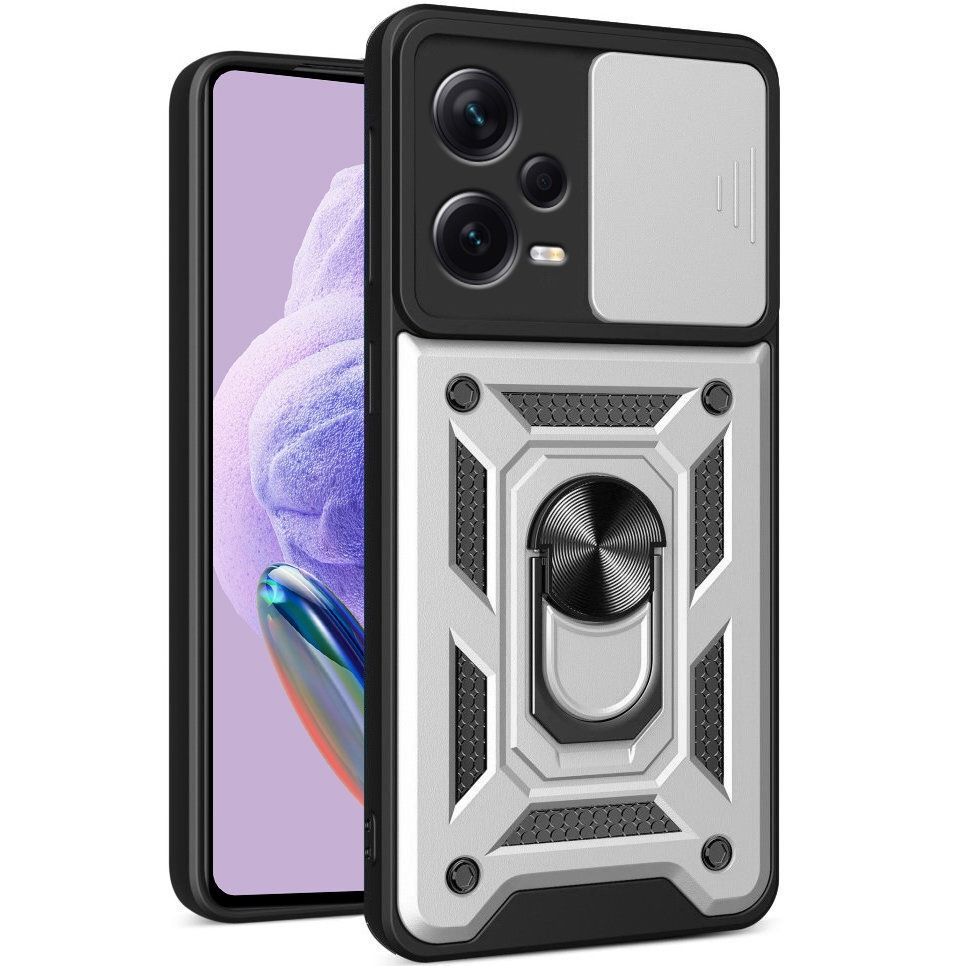 Gepanzerte Schutzhülle Für Xiaomi Redmi 12, Camshield Slide, Silber
