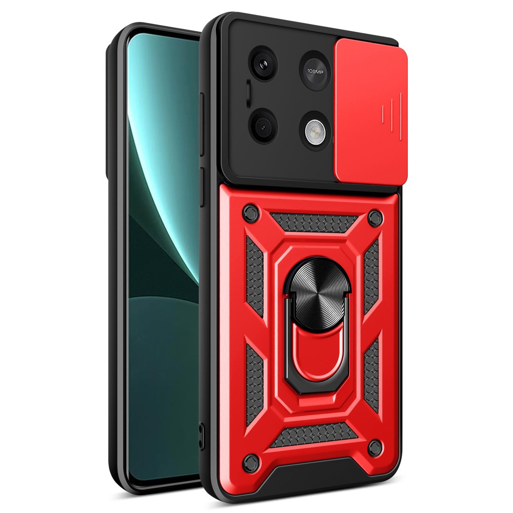 Schutzhülle Mit Schutzfunktion Für Xiaomi Redmi Note 13 5g, Camshield Slide, Rot
