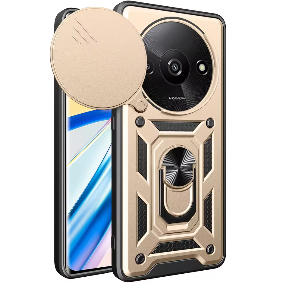 Gepanzerte Schutzhülle Für Xiaomi Redmi A3, Camshield Slide, Gold