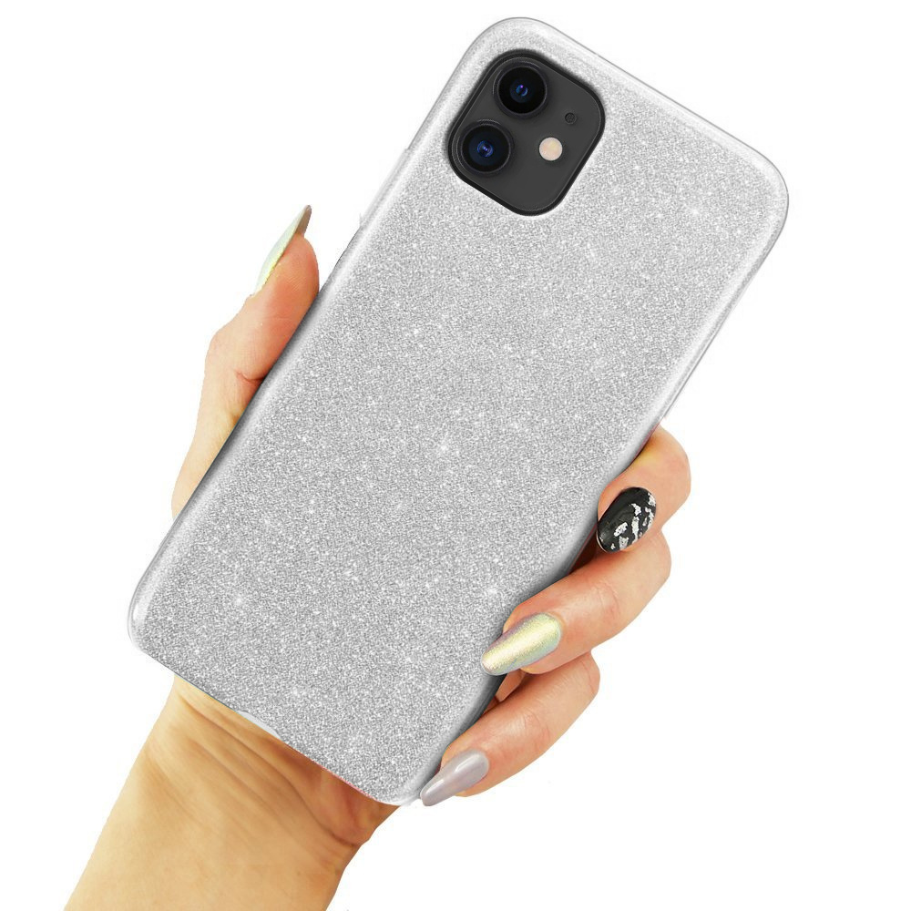 Glitzerhülle Für Iphone 12/12 Pro, Silber