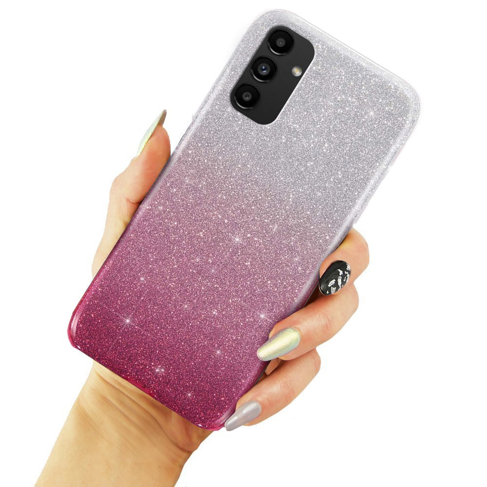 Glitzerhülle Für Samsung Galaxy A04s / A13 5g, Silber / Rosa