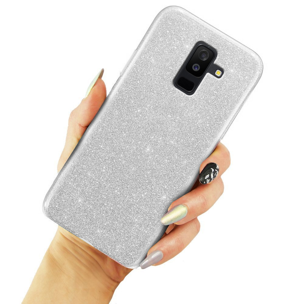 Glitzerhülle Für Samsung Galaxy A6+ Plus 2018, Silber