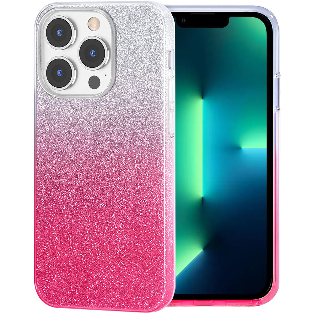 Glitzerhülle Für Iphone 13 Pro Max, Silber/pink