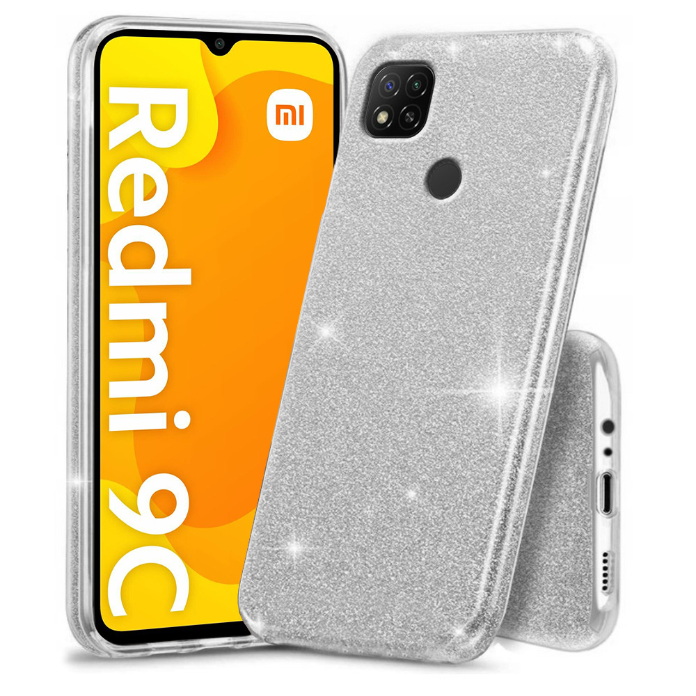 Glitzerhülle Für Xiaomi Redmi 9c, Silber