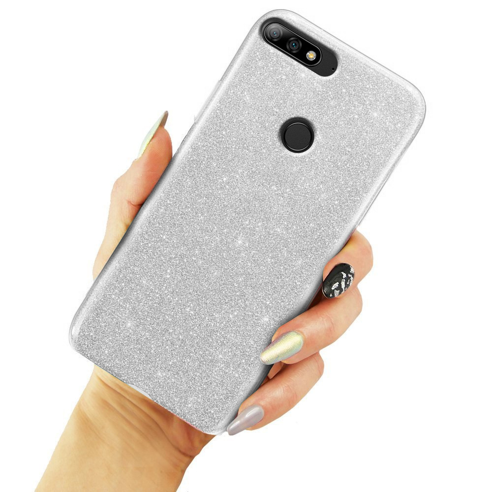 Glitzerhülle Für Huawei Y7 2018, Silber