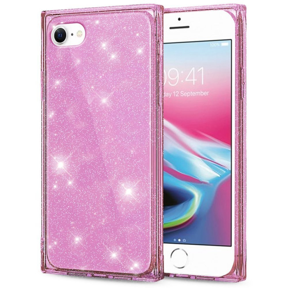 Quadratische Glitzerhülle Für Iphone 7/8/se 2020/se 2022, Roségold
