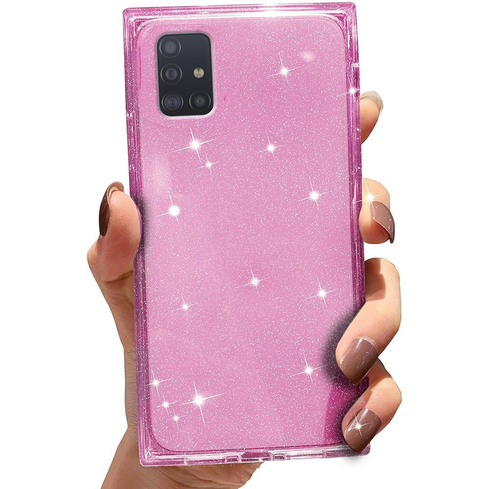 Glitzernde Quadratische Hülle Für Samsung Galaxy A51 4g, Roségold