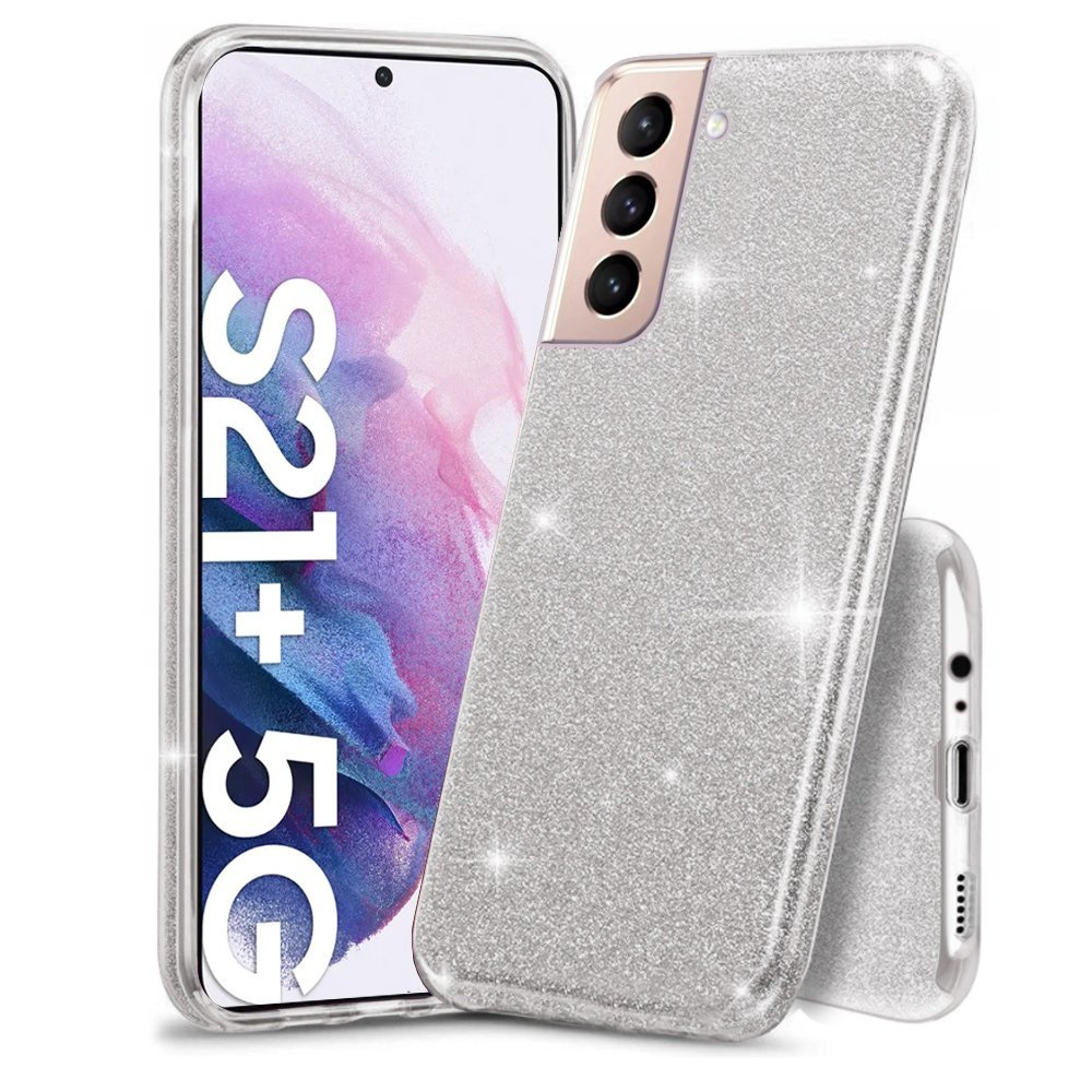 Glitzerhülle Für Samsung Galaxy S21+ Plus, Silber