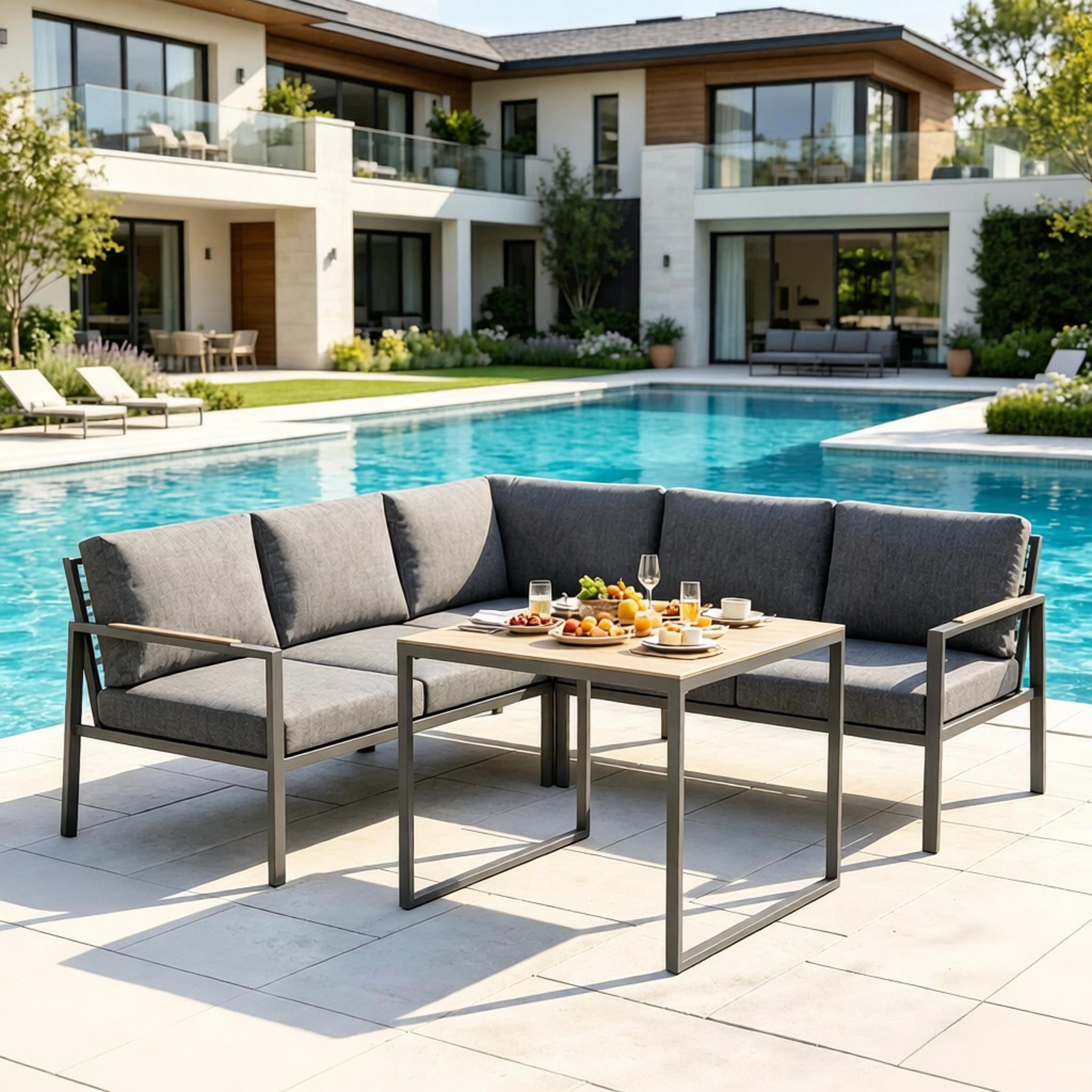 Zeitgenössisches Sectional Sofa Set, Möbel Set, Patio Sitzgruppe