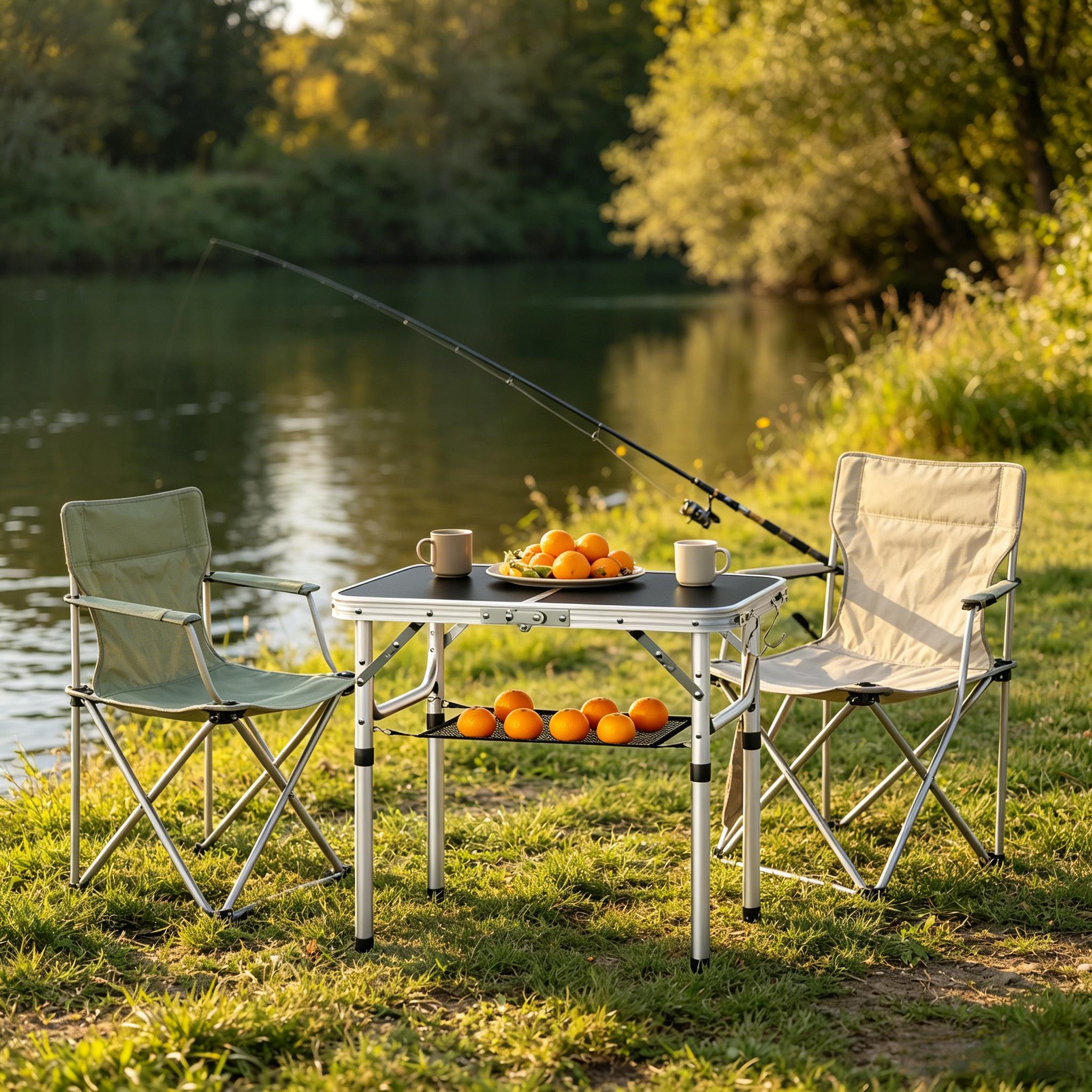 Außen Multifunktionstisch, Klapptisch, Tisch Mit Lagernetz, Balkontisch Wirh Verstellbare Höhe, Strandtisch(nur Mit
