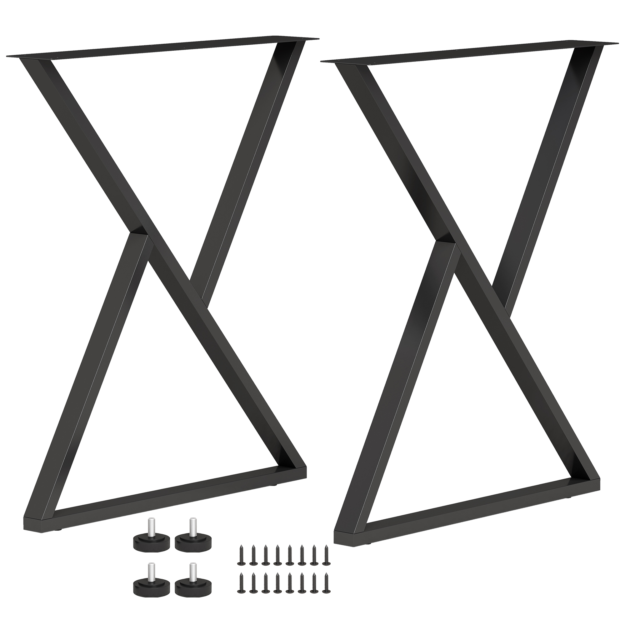 Tischfüße Aus Stahl X-form, 2er-set, Verstellbar, 60 X 72 Cm