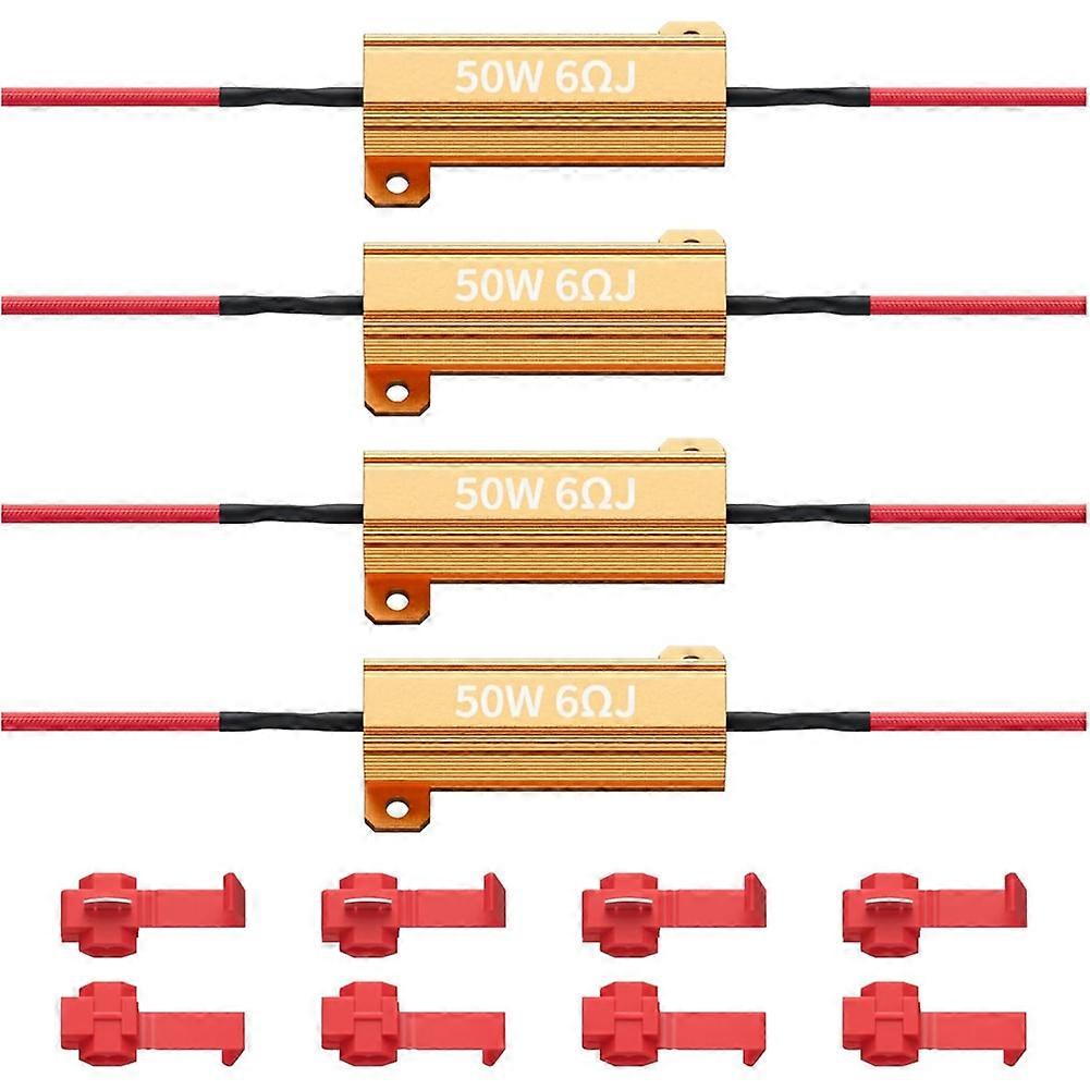 4 Stück 50 W 6 Ohm Lastwiderstände Für Led-blinker – Led-lastwiderstands-set, Fix-led-glühbirnenblitz